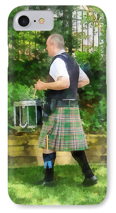 Drum iPhone 7 Case featuring the photograph Music - Drummer in Pipe Band by Susan Savad