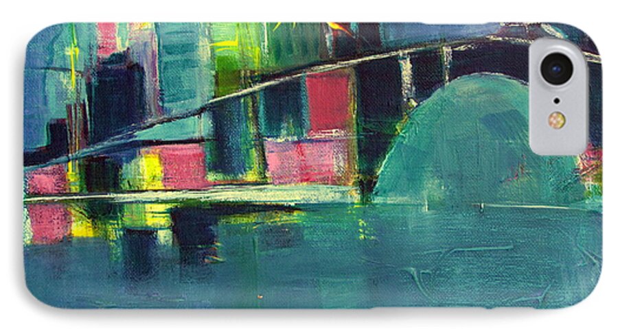 Abstract Of Cityscape iPhone 7 Case featuring the painting My Kind of City by Betty Pieper