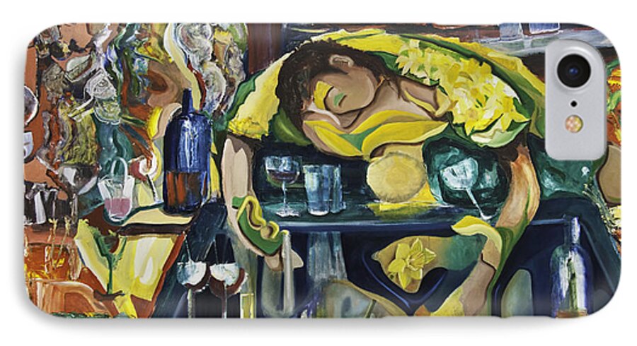 Narcissus iPhone 7 Case featuring the painting Narcisisstic Wine Bar Experience - After Caravaggio by James Lavott