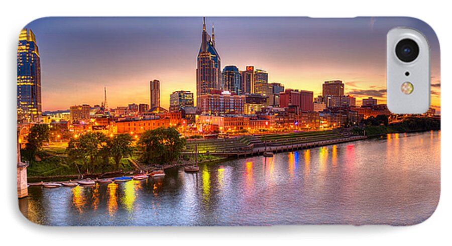 City iPhone 7 Case featuring the photograph Nashville Skyline by Brett Engle