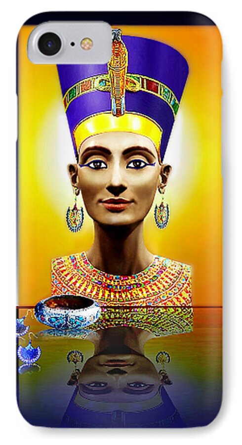 Nefertiti iPhone 7 Case featuring the digital art Nefertiti The Beautiful by Hartmut Jager