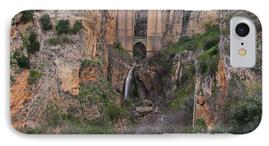 Ronda Spain iPhone 7 Case featuring the photograph New Bridge V2 by Suzanne Oesterling