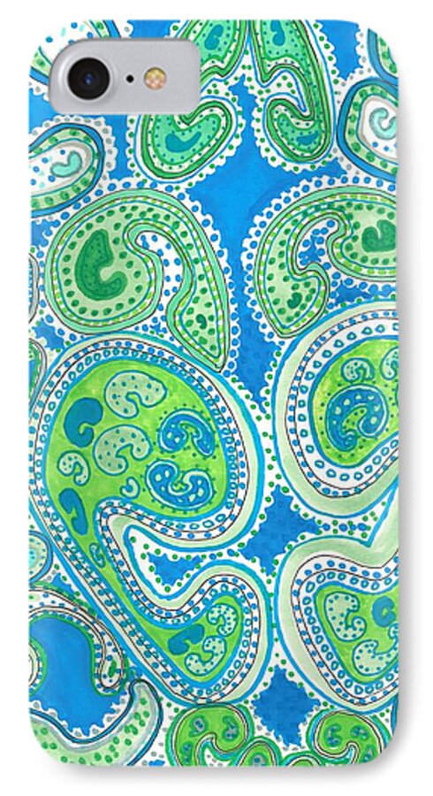 New Day iPhone 7 Case featuring the drawing New Day by Lesa Weller