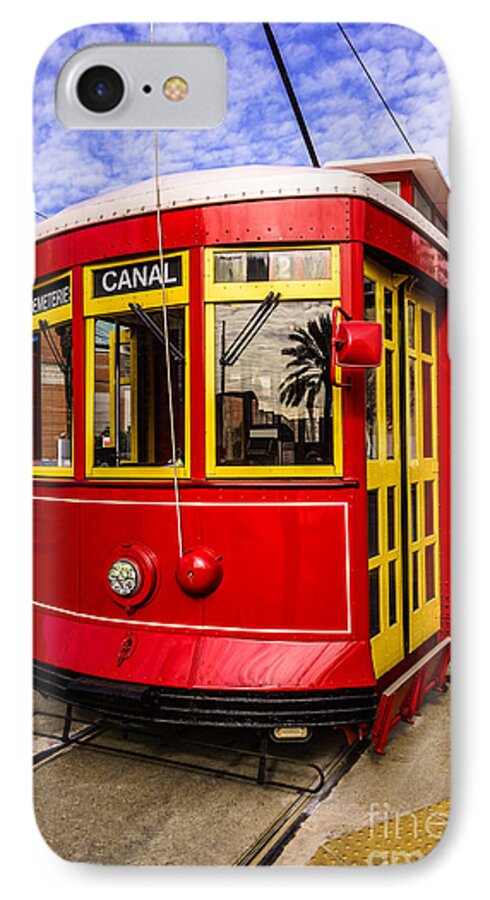 America iPhone 7 Case featuring the photograph New Orleans Streetcar by Paul Velgos