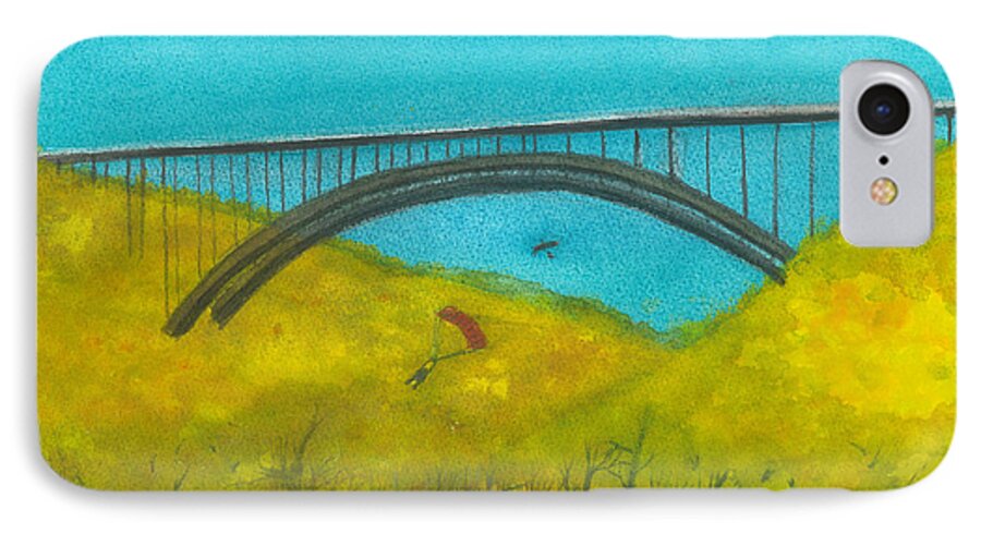 New River Gorge iPhone 7 Case featuring the painting New River Gorge Bridge on Bridge Day by David Bartsch