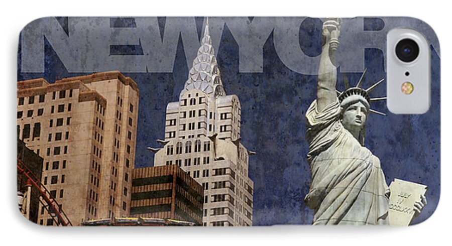 New York New York iPhone 7 Case featuring the photograph New York New York Las Vegas by Art Whitton