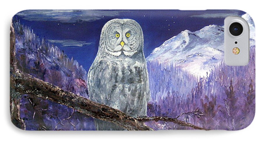 Owl iPhone 7 Case featuring the painting Night Hunter by Lee Piper