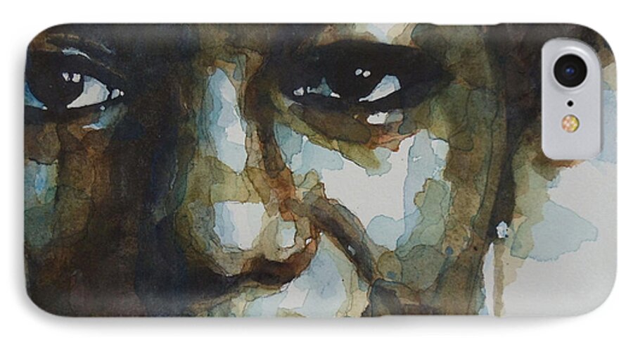 Nina Simone iPhone 7 Case featuring the painting Nina Simone Ain't Got No by Paul Lovering