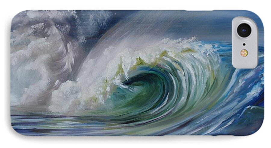 Wave iPhone 7 Case featuring the painting North Shore Curl by Donna Tuten