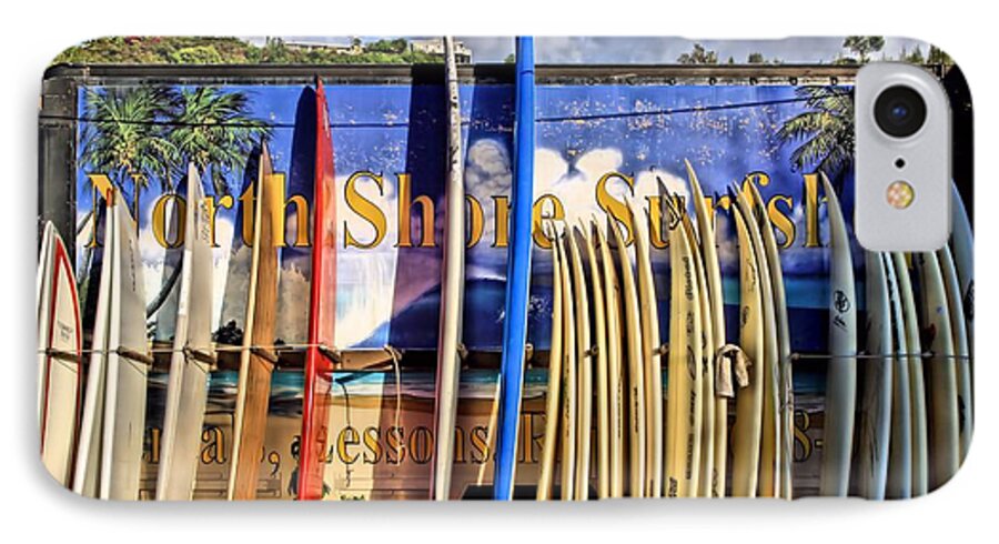 North Shore iPhone 7 Case featuring the photograph North Shore Surf Shop by DJ Florek