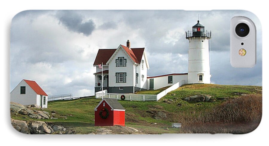 Lighthouse iPhone 7 Case featuring the photograph Nubble Lighthouse by Nancy Landry