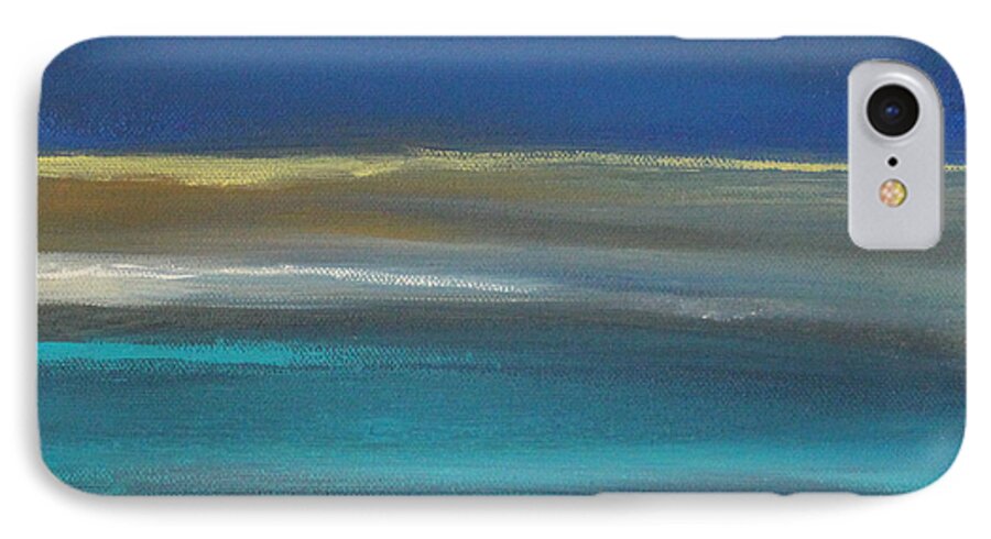 Abstract Painting iPhone 7 Case featuring the painting Ocean Blue 2 by Linda Woods