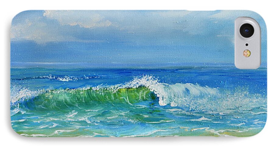 Ocean iPhone 7 Case featuring the painting Oceanscape by Teresa Wegrzyn
