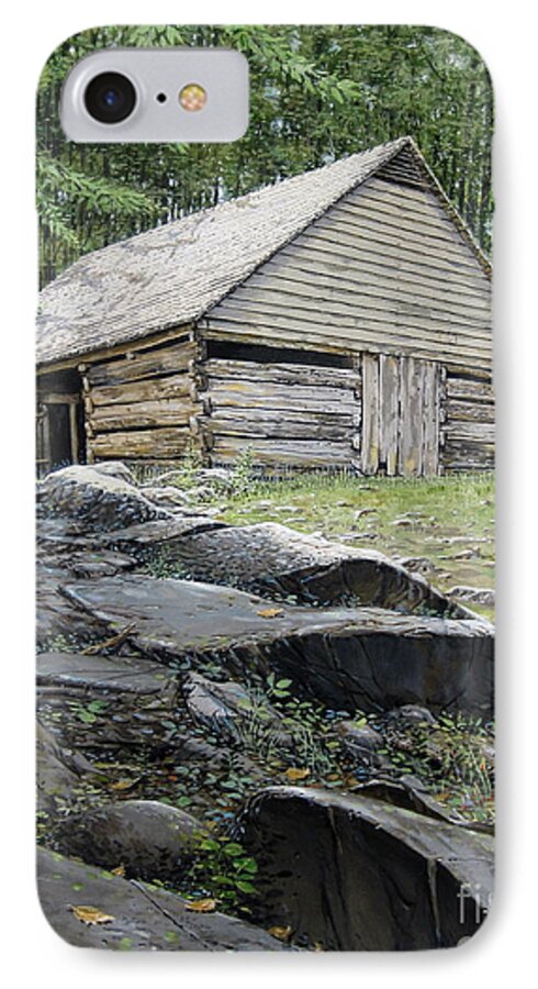 Landscape iPhone 7 Case featuring the painting Ogle Barn by Bob George