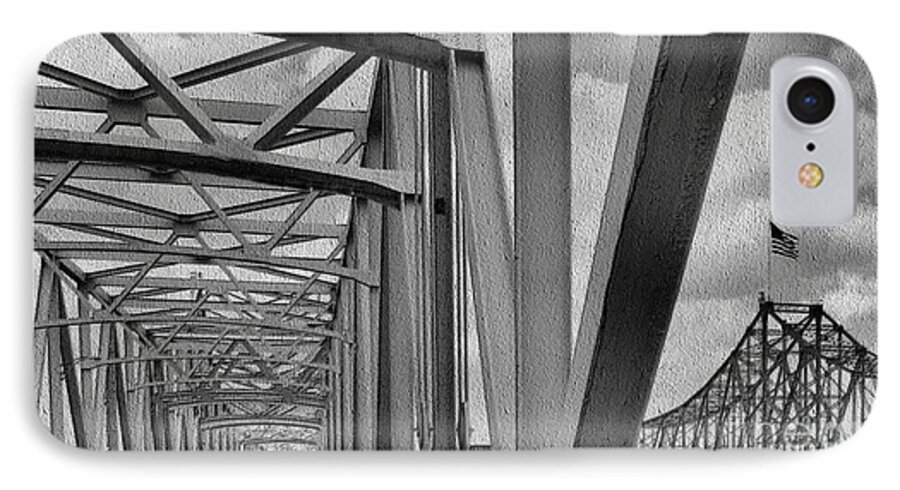 Crossing River iPhone 7 Case featuring the photograph Old Bridge New Bridge by Janette Boyd