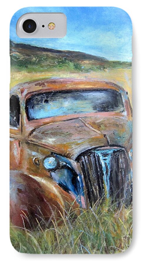 Old Car iPhone 7 Case featuring the painting Old Car by Jieming Wang