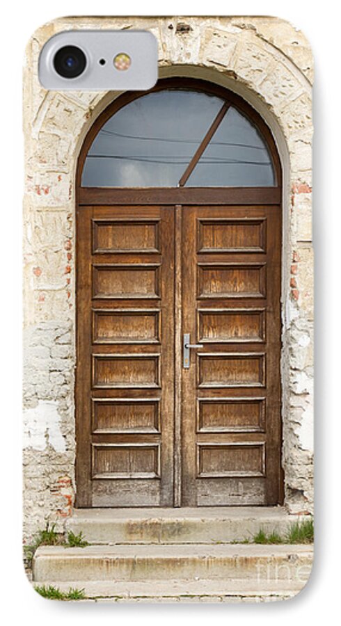 Old iPhone 7 Case featuring the photograph Old church door by Les Palenik