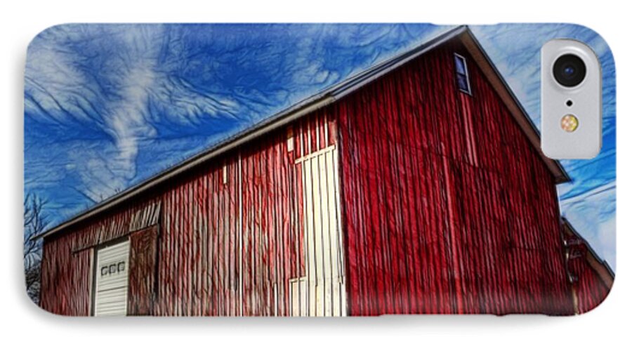 Old Red Wooden Barn iPhone 7 Case featuring the photograph Old Red Wooden Barn by Jim Lepard