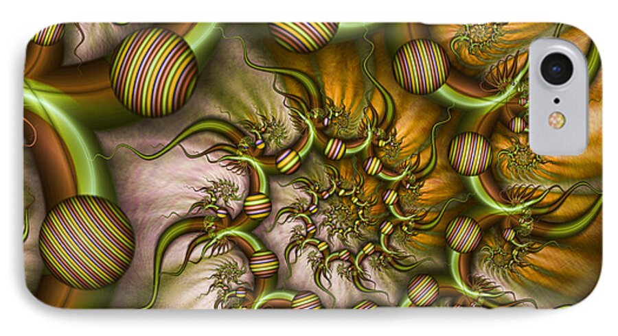 Abstract iPhone 7 Case featuring the digital art Organic Playground by Gabiw Art