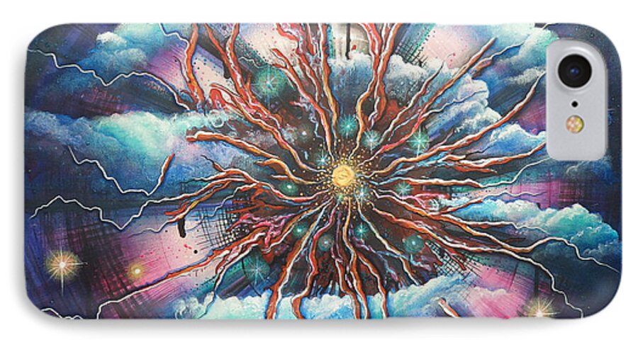 Abstract iPhone 7 Case featuring the painting Out Of This World by Krystyna Spink