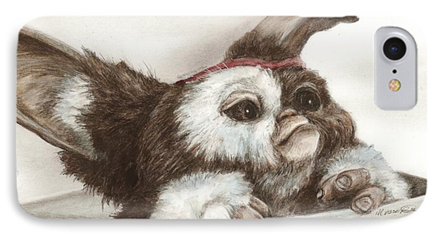 Gremlins iPhone 7 Case featuring the drawing Outta the box - Gizmo by Meagan Visser