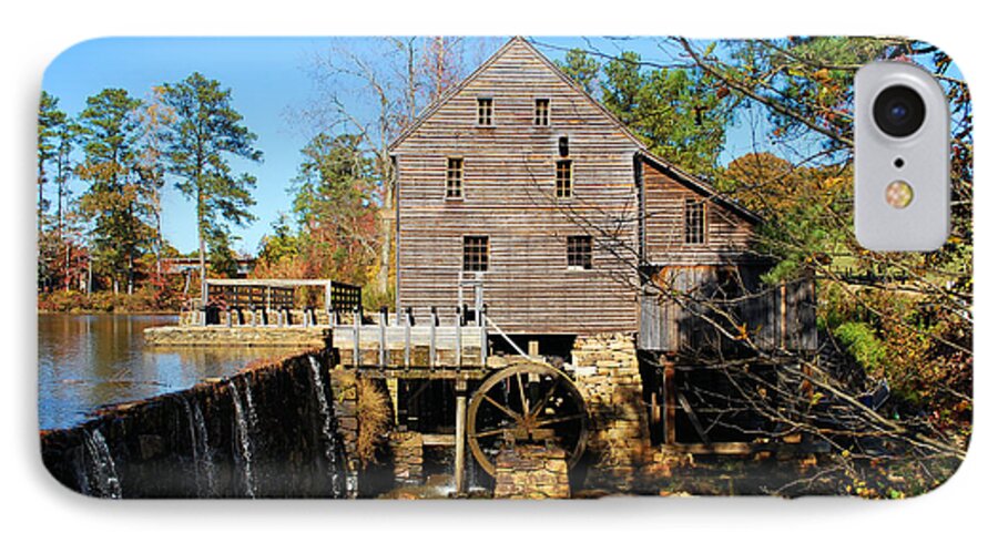 Yates Mill iPhone 7 Case featuring the photograph Over the Dam At Yates Mill by Bob Sample