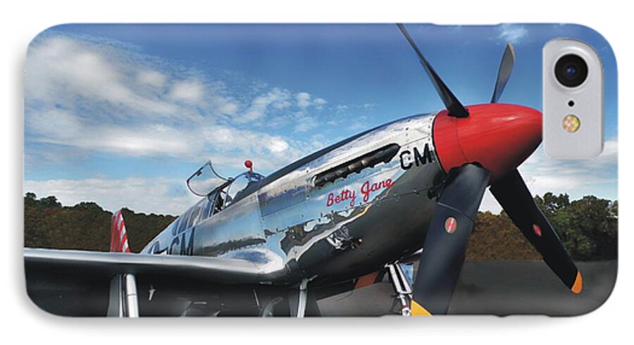P-51 iPhone 7 Case featuring the photograph P-51 Mustang Betty Jane by Joe Duket