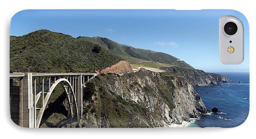 Pacific iPhone 7 Case featuring the photograph Pacific Coast Scenic Highway Bixby Bridge by Carol M Highsmith