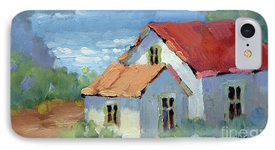 Impressionism iPhone 7 Case featuring the painting Pacific View Cottage by Joyce Hicks