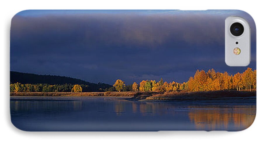 North America iPhone 7 Case featuring the photograph Panorama Clearing Storm Oxbow Bend Grand Tetons National Park Wyoming by Dave Welling