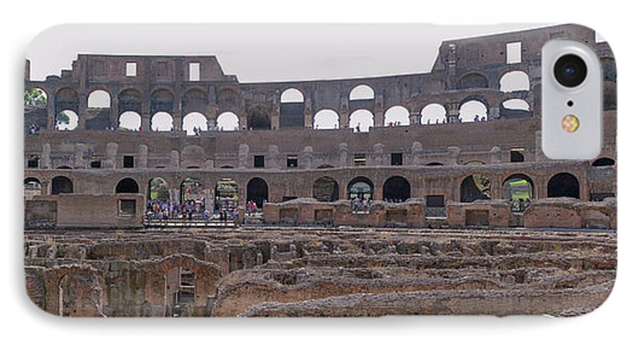 Panoramic iPhone 7 Case featuring the photograph Panoramic View of the Colosseum by Allan Levin