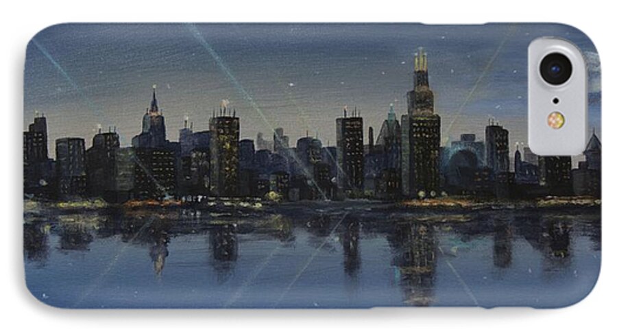 City iPhone 7 Case featuring the painting Party Time by William Stewart