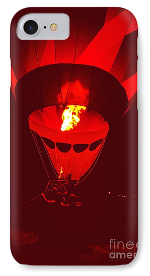 Hot Air Balloon iPhone 7 Case featuring the painting Passion's Flame by Nancy Cupp