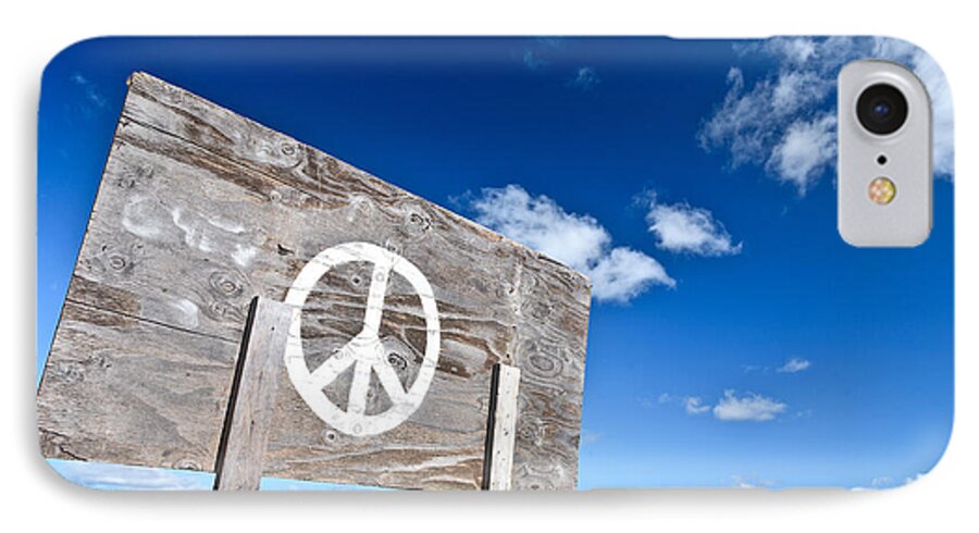Wooden Sign iPhone 7 Case featuring the photograph Peace by David Smith