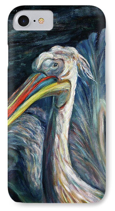  iPhone 7 Case featuring the painting Pelican by Xueling Zou