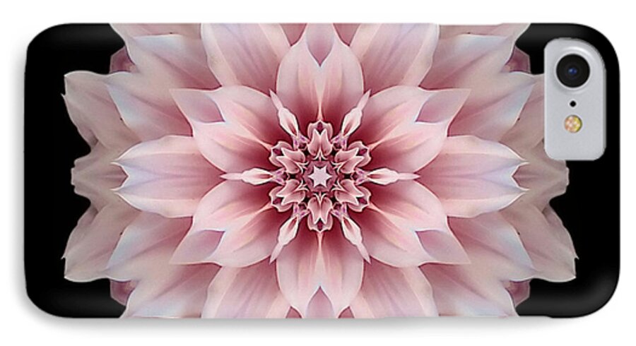 Flower iPhone 7 Case featuring the photograph Pink Dahlia Flower Mandala by David J Bookbinder