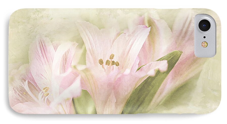 Lilies iPhone 7 Case featuring the painting Pink Lilies by Linda Blair