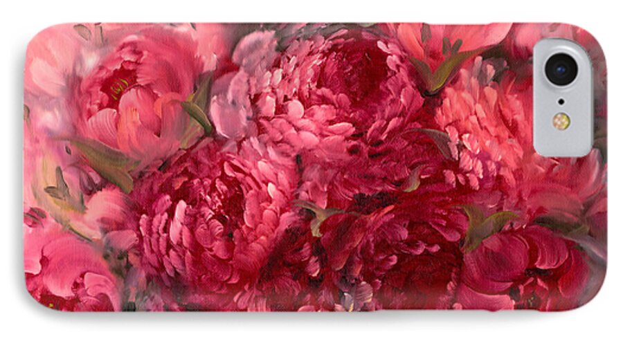 Pink Peonies iPhone 7 Case featuring the painting Pink Peonies by Melissa Herrin