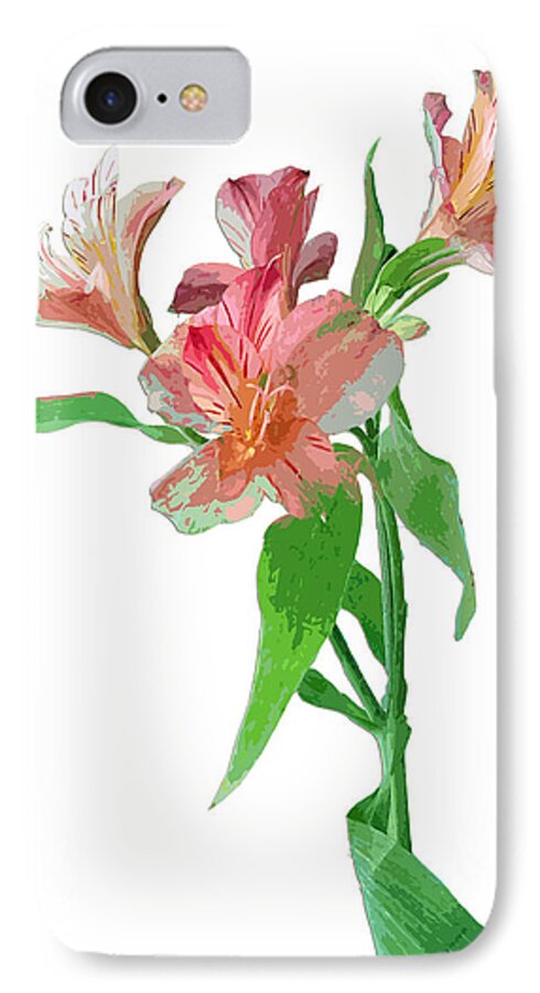 peruvian Lilies iPhone 7 Case featuring the photograph Pink Peruvian Lilies by Karen Nicholson