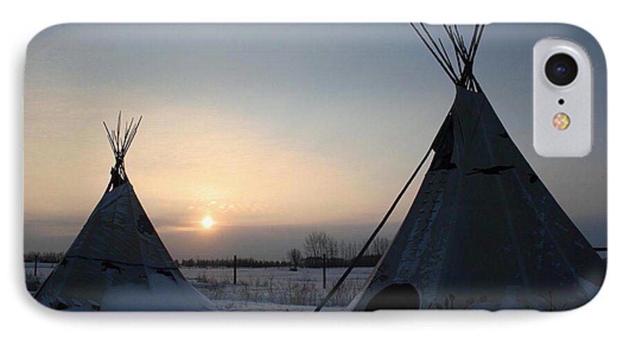 Tipi iPhone 7 Case featuring the photograph Plains Cree Tipi by Larry Trupp