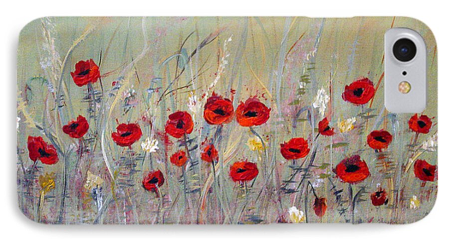Poppies iPhone 7 Case featuring the painting Poppies by Dorothy Maier