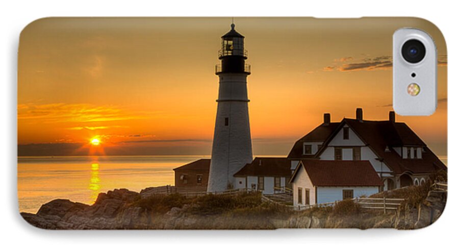 Clarence Holmes iPhone 7 Case featuring the photograph Portland Head Light at Sunrise II by Clarence Holmes