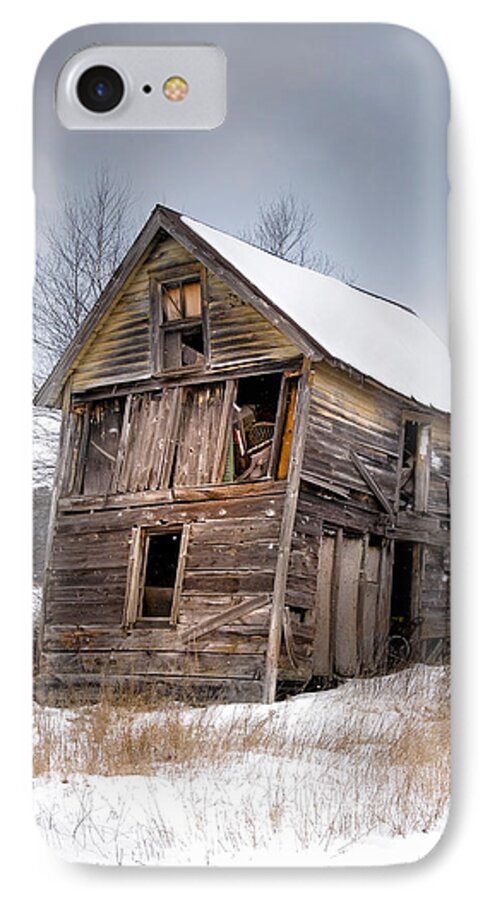 Abandoned Buildings iPhone 7 Case featuring the photograph Portrait of an Old Shack - Agriculural buildings and barns by Gary Heller