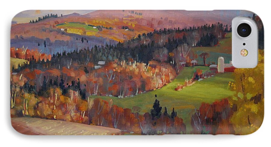 Green Mountains Of Vermont Artist. Green Hills Painters iPhone 7 Case featuring the painting Pownel Vermont by Len Stomski