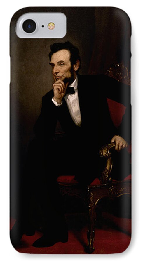 Abraham Lincoln iPhone 7 Case featuring the painting President Lincoln by War Is Hell Store