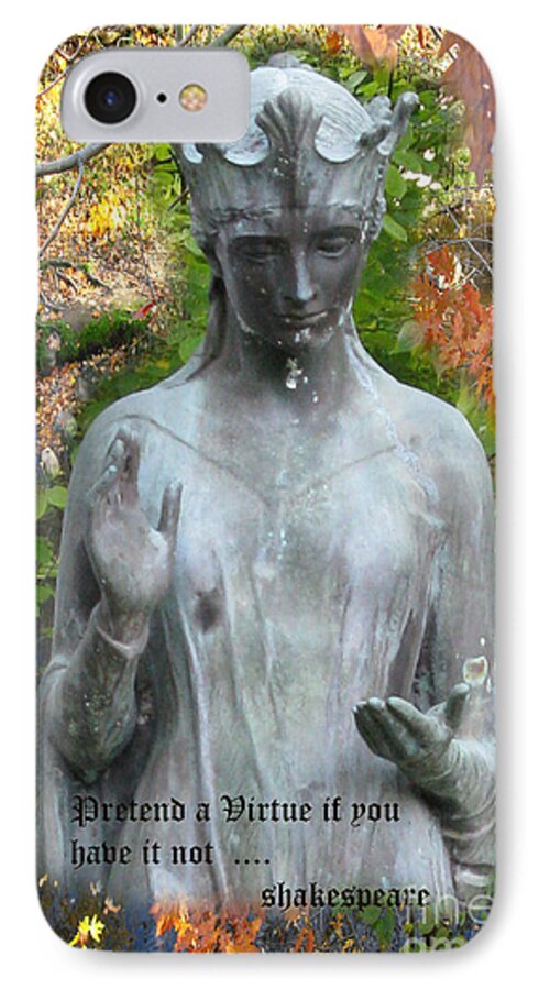Statue iPhone 7 Case featuring the photograph Pretend a Virtue by Patricia Januszkiewicz