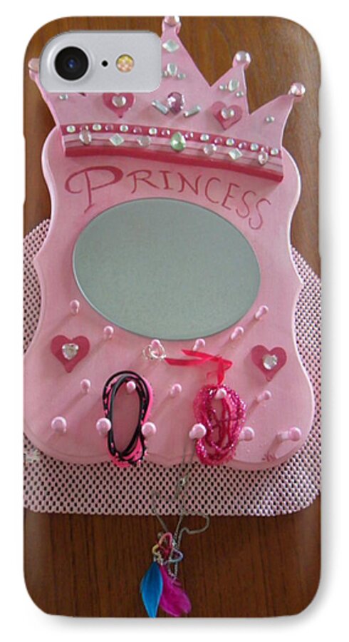 Jewelry Holder iPhone 7 Case featuring the mixed media Princess Jewelry Holder by Val Oconnor