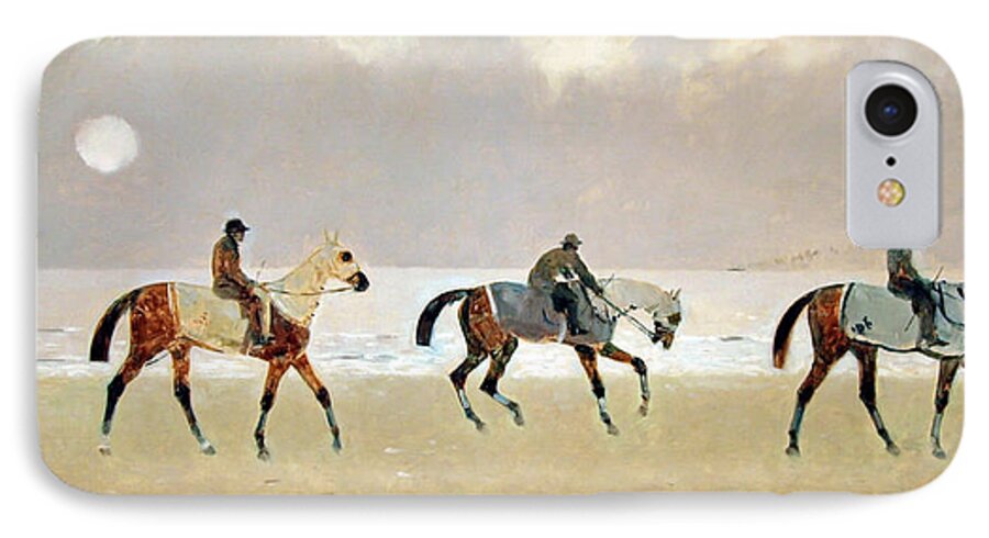Riders On The Beach At Dieppe iPhone 7 Case featuring the photograph Princeteau's Riders On The Beach At Dieppe by Cora Wandel