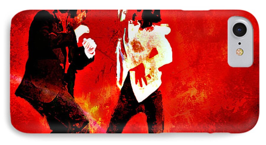 Pulp Fiction iPhone 7 Case featuring the painting Pulp Fiction Dance 2 by Brian Reaves