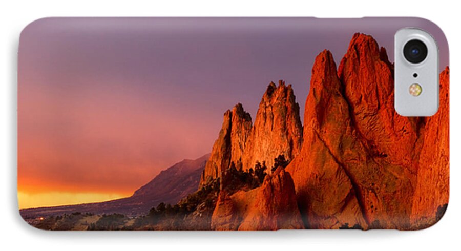 Garden Of The Gods iPhone 7 Case featuring the photograph Purple Morning at Garden of the Gods by Ronda Kimbrow